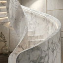 Marble Helical Staircase in Calacatta White Marble - Image 3