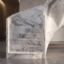 Marble Curved Staircase in Calacatta White Marble - Image 3