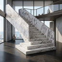 Marble stairs in Calacatta White Marble - Image 2