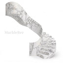 Curved Marble stairs in Calacatta White Marble - Image 1