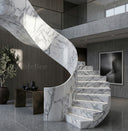 Curved Marble stairs in Calacatta White Marble - Image 2