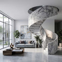 Marble stairs in Calacatta White Marble - Image 2