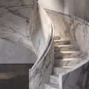 Curved Marble stairs in Calacatta White Marble - Image 3