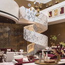 Curved Marble stairs in Calacatta White Marble - Image 2