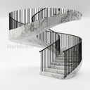Marble Helical Staircase in Calacatta White Marble - Image 1