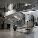 Marble Helical Staircase in Calacatta White Marble - Image 2