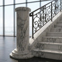 Marble Curved Staircase in Calacatta White Marble - Image 3
