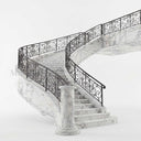 Marble Curved Staircase in Calacatta White Marble - Image 1