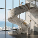 Marble stairs in Calacatta Gold - Image 2