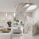Marble Helical Staircase in Calacatta Gold - Image 2