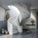 Marble Helical Staircase in Calacatta Gold - Image 3