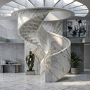 Marble stairs in Calacatta Gold - Image 2