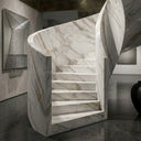 Marble Curved Staircase in Calacatta Gold - Image 4