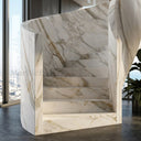 Marble Curved Staircase in Calacatta Gold - Image 5