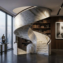 Marble stairs in Calacatta Gold - Image 2