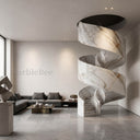 Curved Marble stairs in Calacatta Gold - Image 3