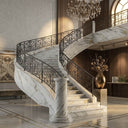 Marble Curved Staircase in Calacatta Gold - Image 3