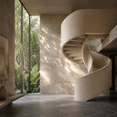 Curved Marble stairs in Massangis Clair Limestone - Image 4