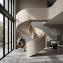 Curved Marble stairs in Massangis Clair Limestone - Image 2