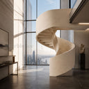 Curved Marble stairs in Massangis Clair Limestone - Image 5
