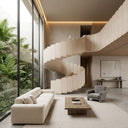 Marble Curved Staircase in Massangis Clair Limestone - Image 2