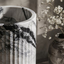 bathroom sink and pedestal in Italian Panda Marble - Image 6