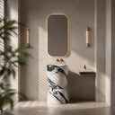 pedestal lavatory sink in Italian Panda Marble - Image 4