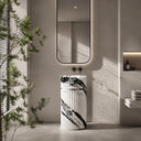 bathroom sink on pedestal in Italian Panda Marble - Image 3
