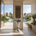pedestal bathroom sinks in Italian Panda Marble - Image 2