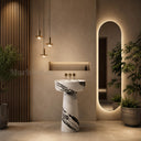 marble pedestal sink in Italian Panda Marble - Image 2
