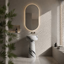 marble pedestal sink in Italian Panda Marble - Image 4