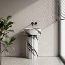 pedestal bathroom sinks in Italian Panda Marble - Image 5