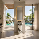 bathroom freestanding sink in Italian Panda Marble - Image 2