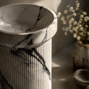 pedestal marble sink in Italian Panda Marble - Image 6