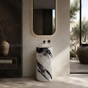 bathroom freestanding sink in Italian Panda Marble - Image 2