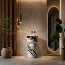bathroom freestanding sink in Italian Panda Marble - Image 4