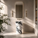 bathroom freestanding sink in Italian Panda Marble - Image 3