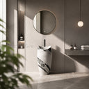 pedestal marble sink in Italian Panda Marble - Image 2