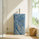 Pedestal Sink Natural Blue Marble 33.46" Tall