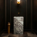 Calacatta Viola Pedestal Sink 33.46" Tall