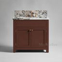 marble bathroom vanity in Calacatta Crema Viola - Image 1