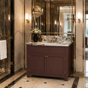 marble bathroom vanity in Calacatta Crema Viola - Image 2
