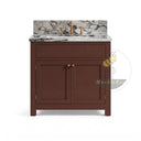 marble bathroom vanity in Calacatta Crema Viola - Image 3