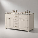 marble bath vanity in Calacatta Crema Viola - Image 1