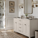 marble bath vanity in Calacatta Crema Viola - Image 2
