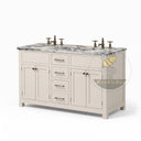 marble bath vanity in Calacatta Crema Viola - Image 3