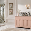 bathroom marble vanity in Calacatta Crema Viola - Image 2