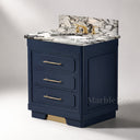 marble bathroom countertops in Calacatta Crema Viola - Image 1