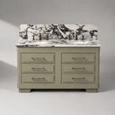 marble top bathroom vanity in Calacatta Crema Viola - Image 1