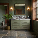 marble top bathroom vanity in Calacatta Crema Viola - Image 2